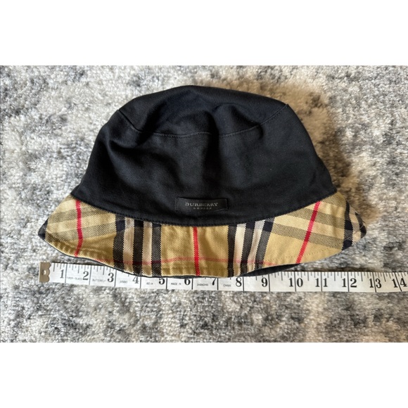 Burberry Reversible Denim Nova Check Bucket Hat Unisex One Size - Picture 3 of 4